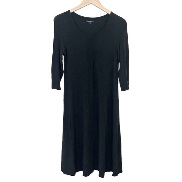 Eileen Fisher Dark Gray 3/4 Sleeve Dress Sz XS - Picture 1 of 6